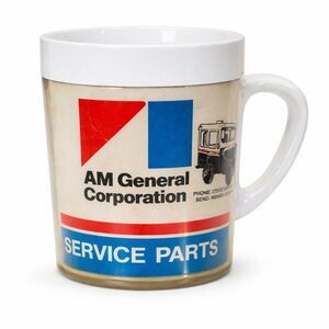Vintage AM General Corporation Service Parts Thermo-Serv Plastic Coffee Mug Bend